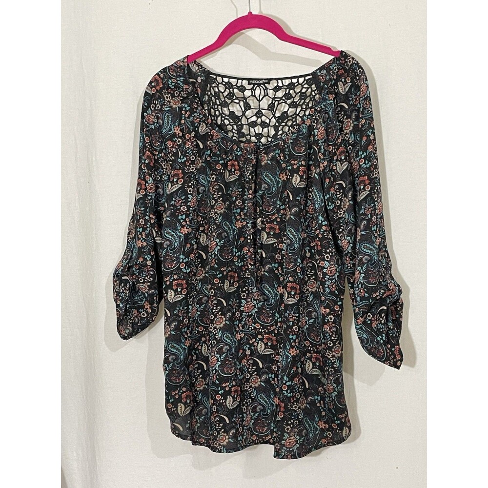 Women’s Blouse Stoosh Sz XL Floral Embroidered
